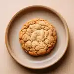 Close-up of a chewy cookie without brown sugar on a clean white background
