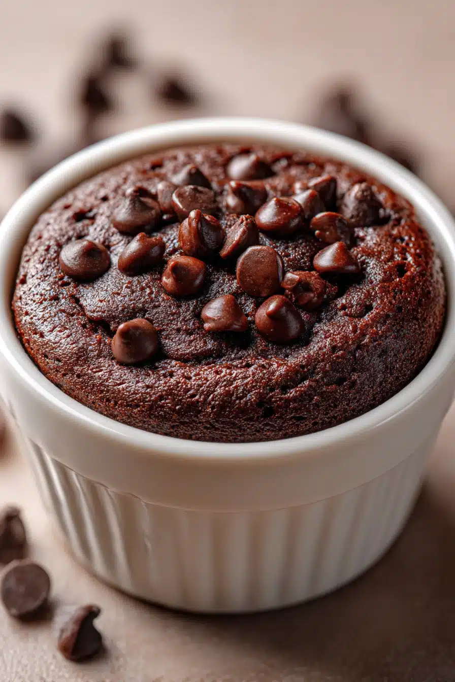 Close-up of chocolate muffin with rich texture and clean background, perfect for chocolate muffin mix hacks.