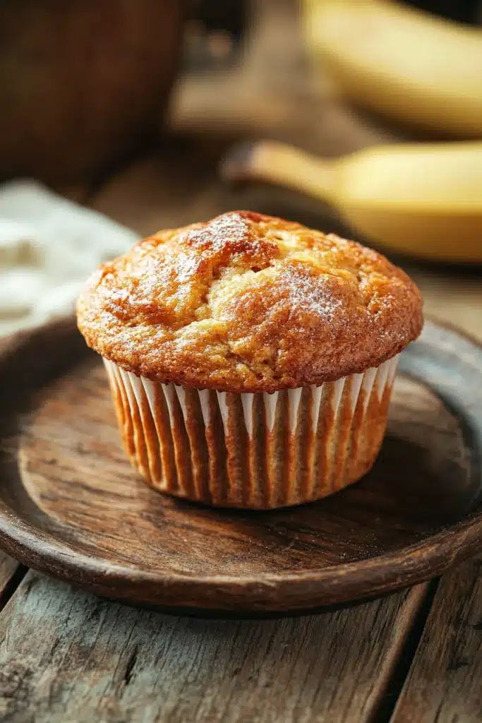 Close-up of freshly baked banana muffins on a white background