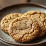 Close-up of chewy cookie butter cookies with a golden brown texture on a clean background.