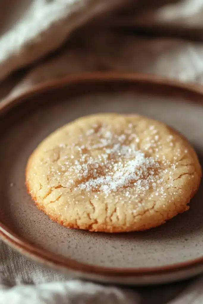 Close-up of crispy sugar cookies with a golden brown texture on a minimal background.