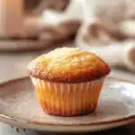 Close-up of muffins made with rice flour and yogurt on a white plate