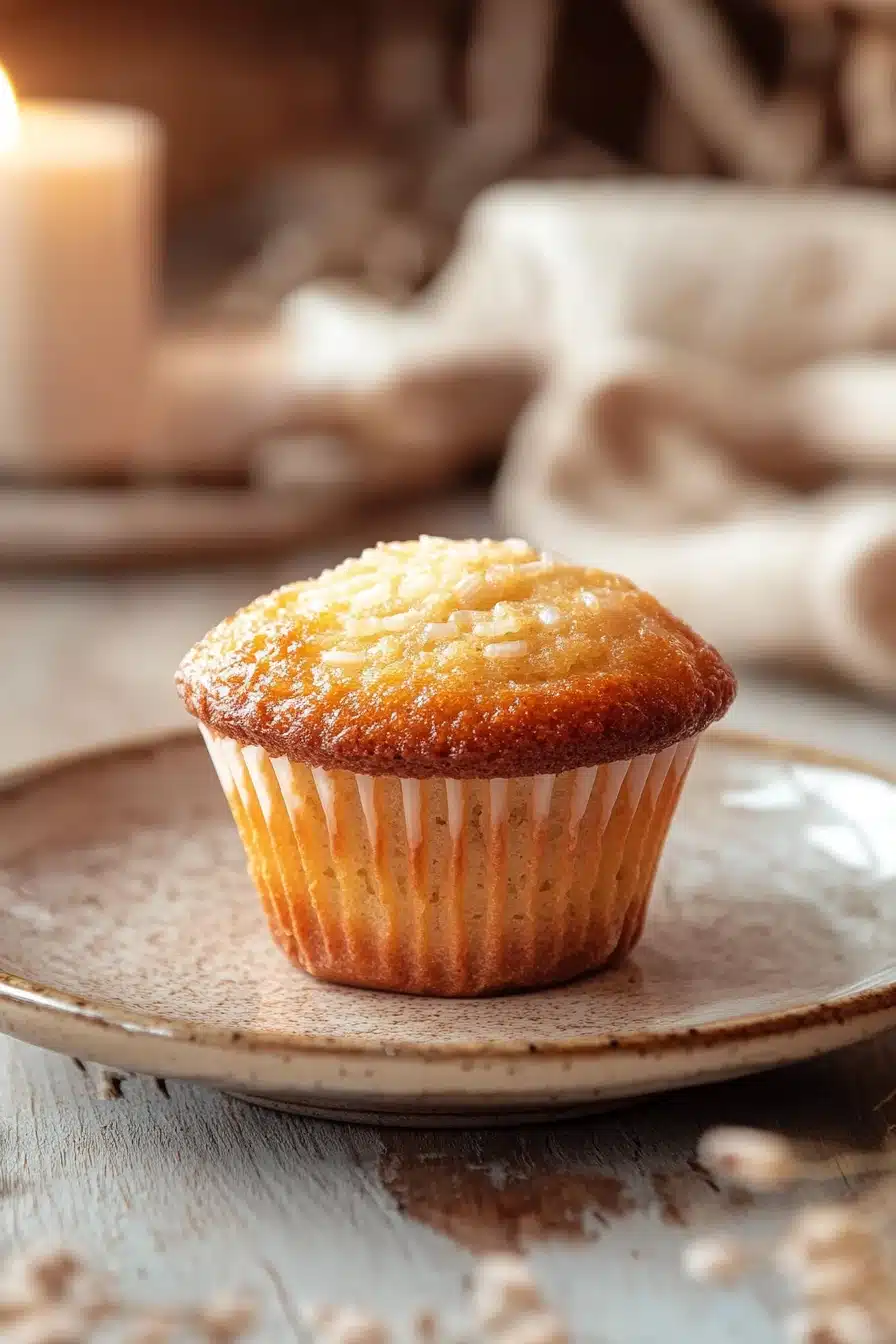Close-up of muffins made with rice flour and yogurt on a white plate
