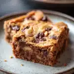 Close-up of peanut butter greek yogurt banana bread muffin bars with a clean background