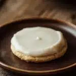 Close-up of shortbread cookies with icing on a clean background