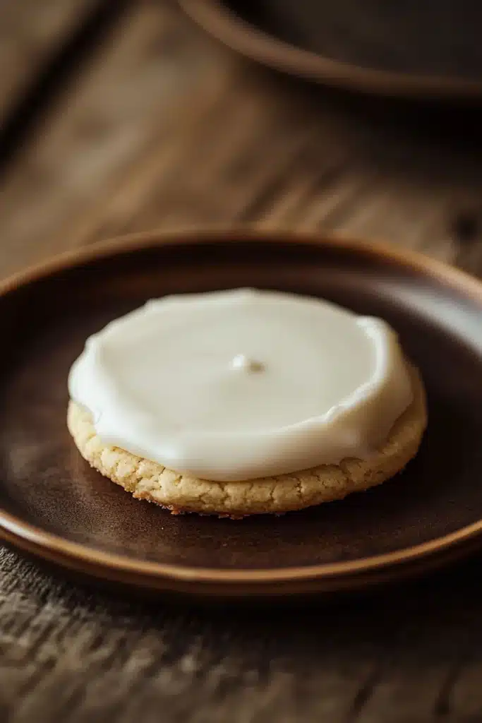 Close-up of shortbread cookies with icing on a clean background