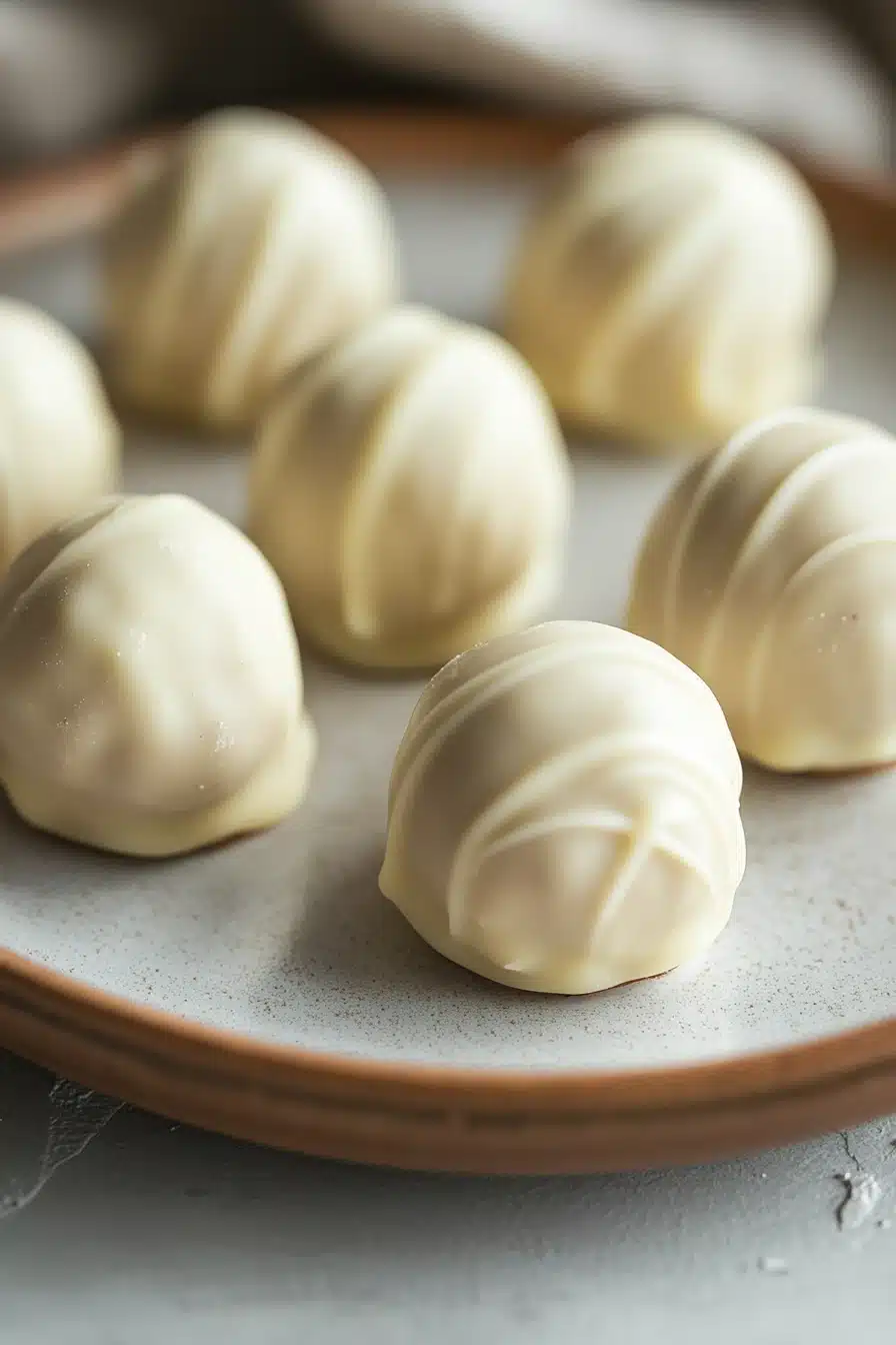 Close-up of vanilla cake truffles on a clean, bright background.