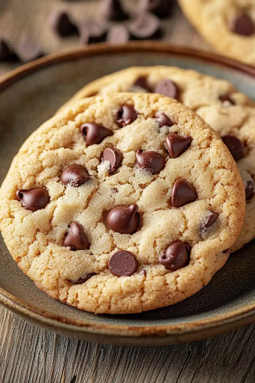 Close-up of sugar cookie chocolate chip cookies with a clean background