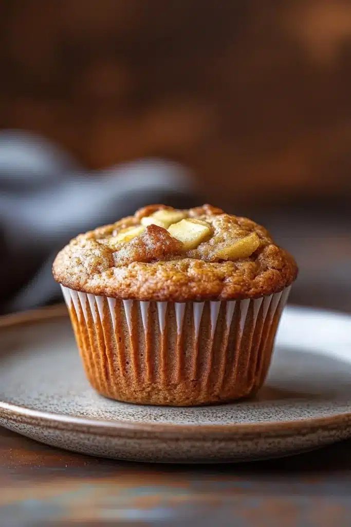 Close-up of vegan gluten free apple muffins with a clean background
