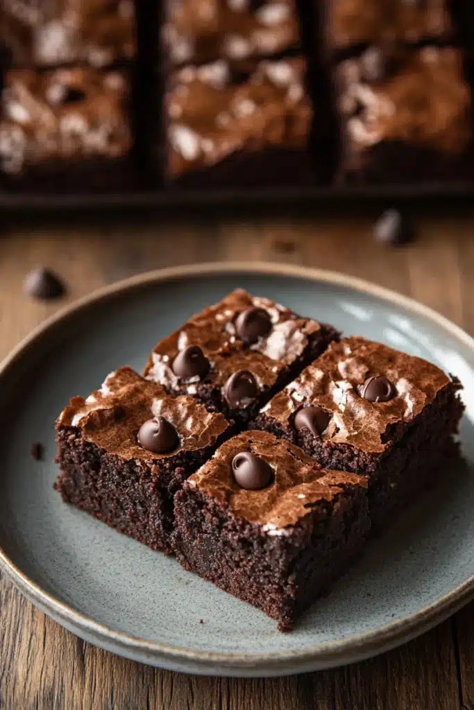 Close-up of zucchini sheet cake brownies with a light, appetizing texture
