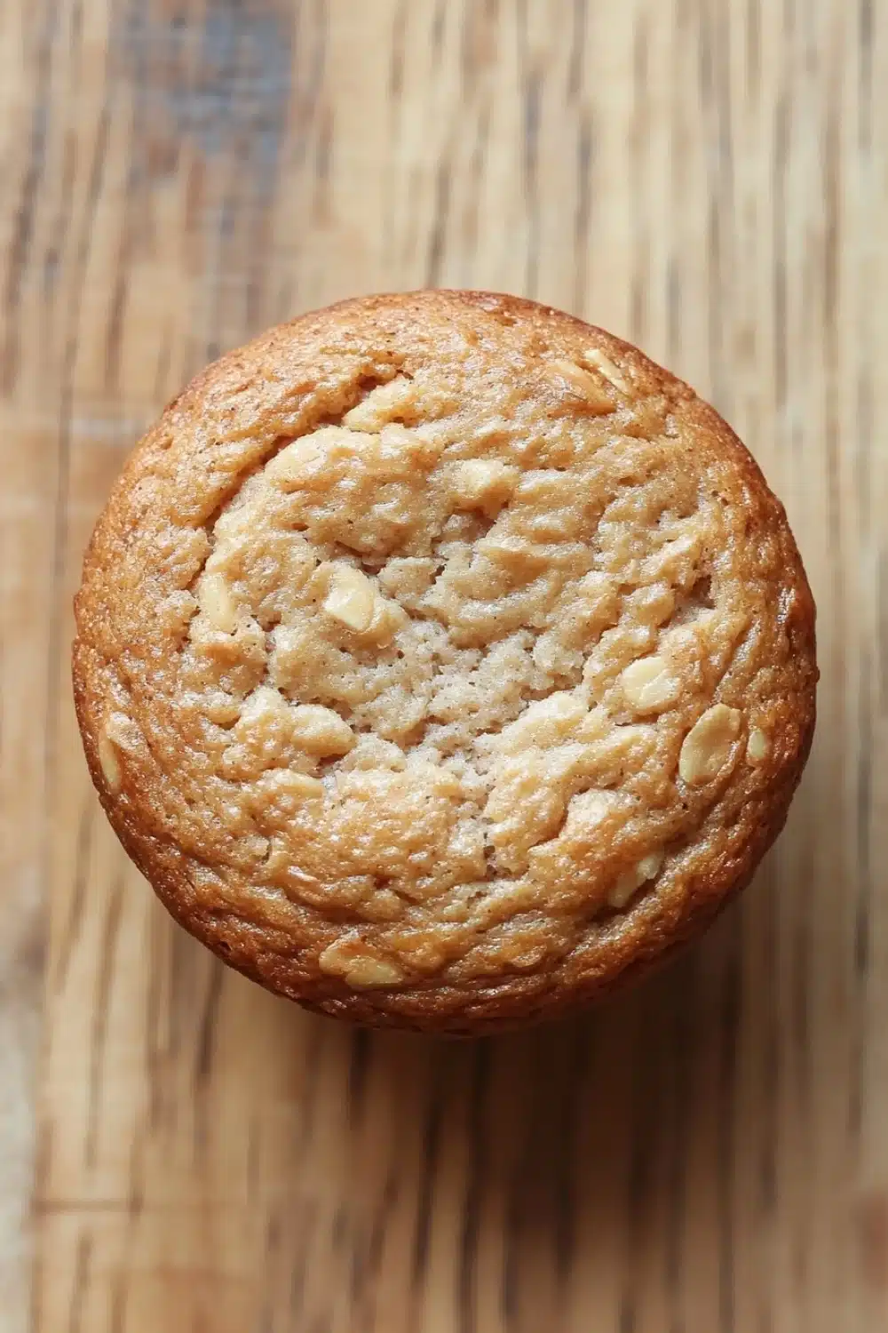 Protein muffin almond flour - the image is a close-up of a round, golden-brown muffin on a wooden surface. the muffin appears to be freshly baked and has a soft, fluffy texture. it is filled with small, white nuts, which are scattered throughout the surface, giving it a crunchy appearance. the background is blurred, making the muffin the focal point of the image.